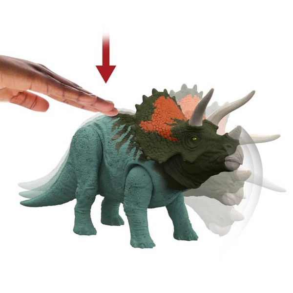 Jurassic World 3 Támadó Dínó Hanggal Triceratops (HDX40)
