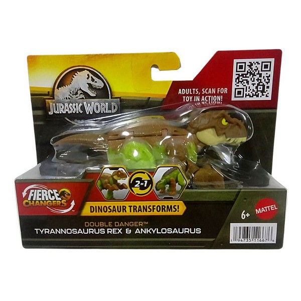 Jurassic World Átalakuló Dinó T-Rex &amp; Ankylosaurus Barna