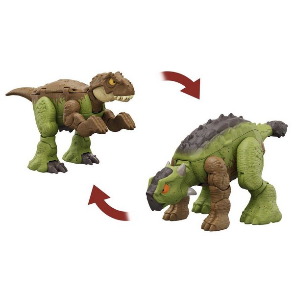 Jurassic World Átalakuló Dinó T-Rex &amp; Ankylosaurus Barna