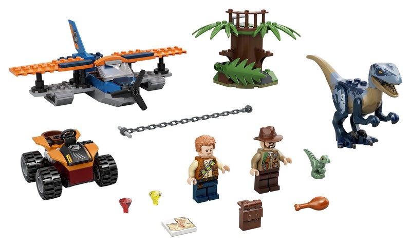LEGO Jurassic World 75942 Velociraptor: Kétfedelű repülőgépes mentőakció
