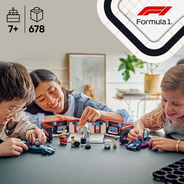 LEGO City 60444 F1-Es Garázs, Mercedes-Amg És Alpine Autók