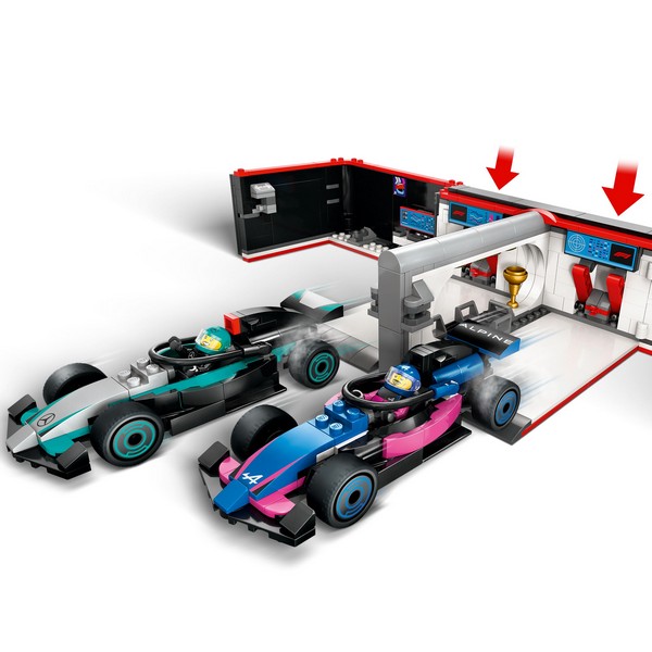 LEGO City 60444 F1-Es Garázs, Mercedes-Amg És Alpine Autók
