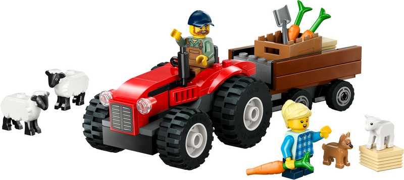 LEGO City 60461 Piros Traktor, Utánfutó És Juhok