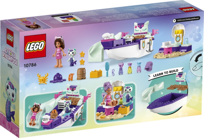LEGO Gabby's Dollhouse 10786 Gabi és Szirénke hajója és szépségszalonja