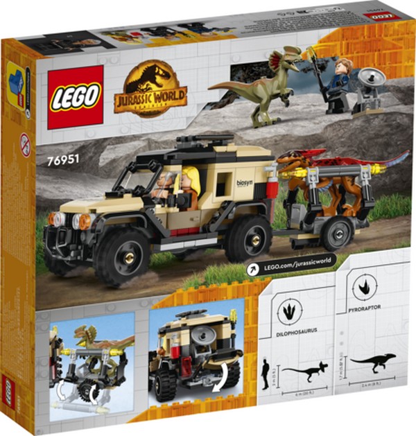 LEGO Jurassic World 76951 Pyroraptor és Dilophosaurus szállítás