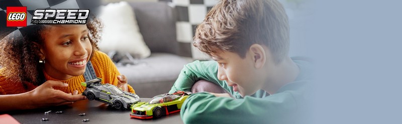 LEGO Speed Champions 76910 Aston Martin Valkyrie AMR Pro és Aston Martin Vantage GT3