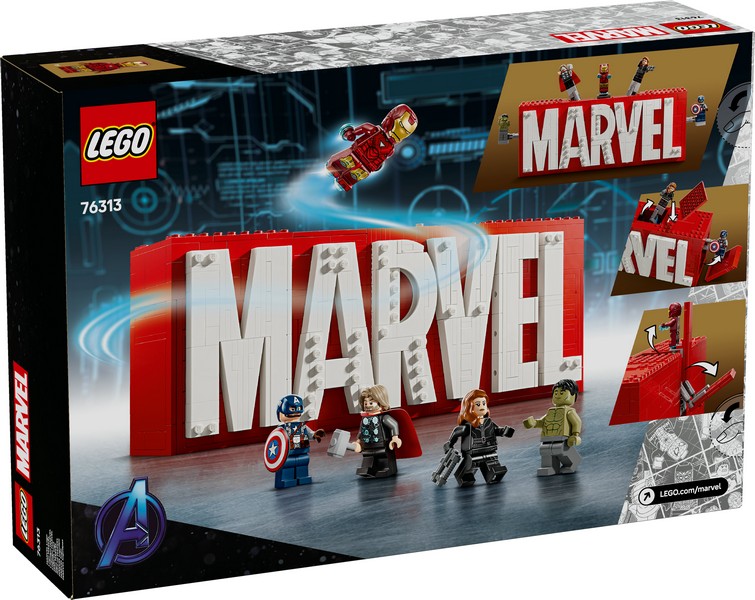 LEGO Super Heroes 76313 Marvel Logó És Minifigurák