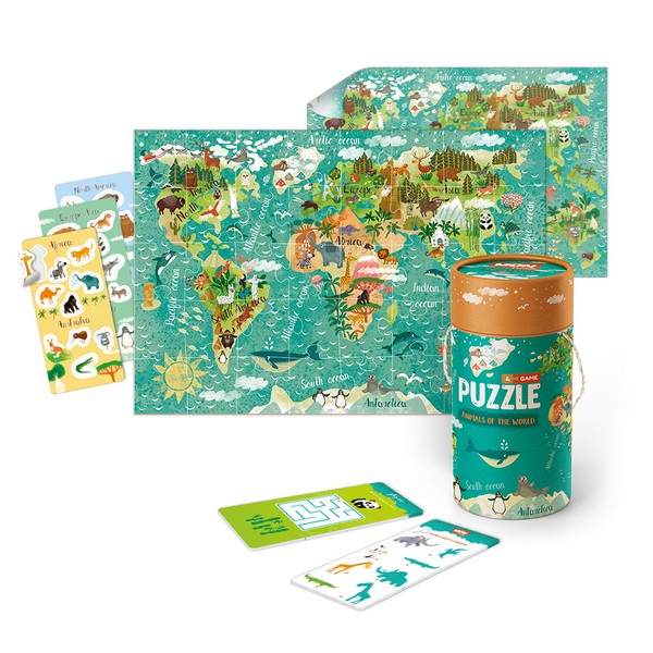 MON Puzzle 2 az 1-ben játék - A világ állatai