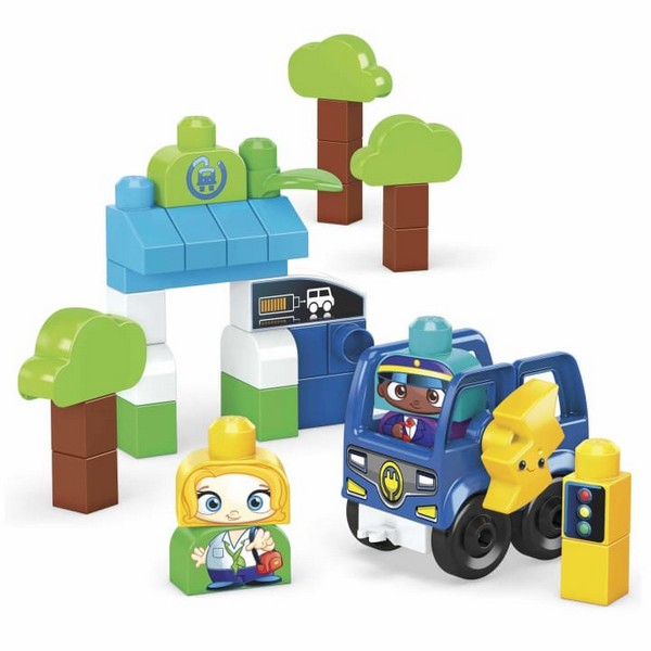 Mega Bloks Green Town Buszmegálló És Töltőpont Járművel