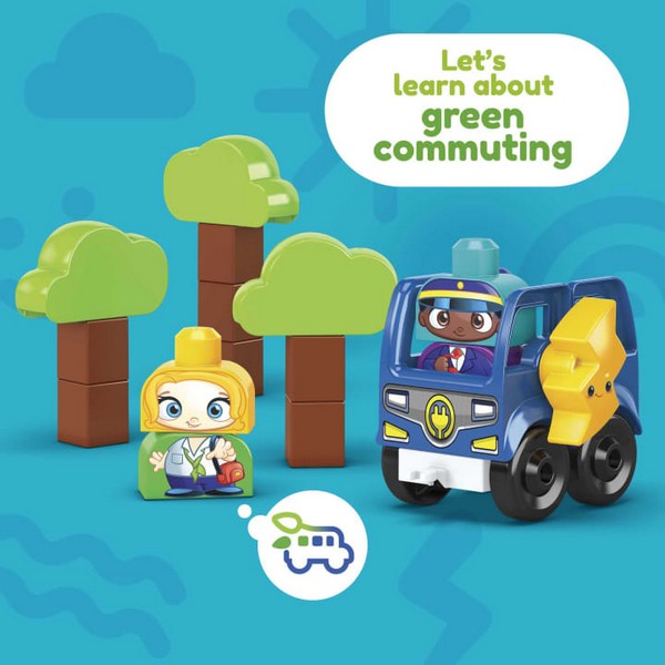 Mega Bloks Green Town Buszmegálló És Töltőpont Járművel