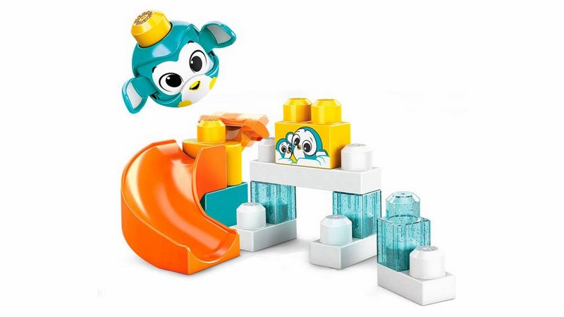 Mega Bloks kukucskockák kilövő Pingvin