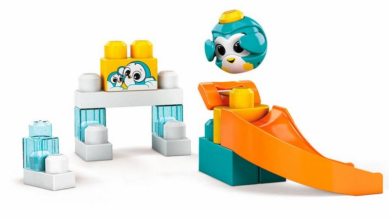 Mega Bloks kukucskockák kilövő Pingvin