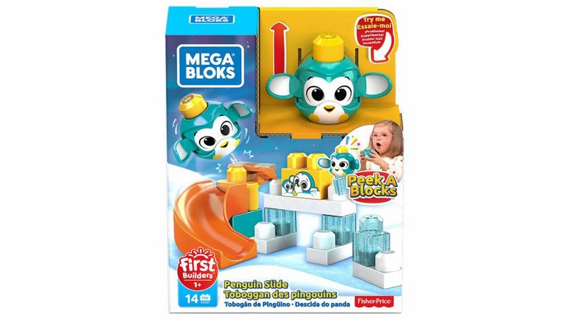 Mega Bloks kukucskockák kilövő Pingvin