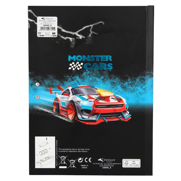 Monster Cars Számkódos Titkos napló hanggal