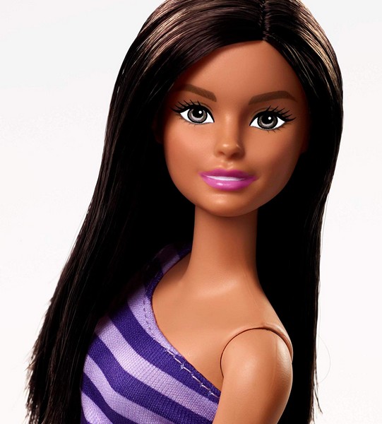 Parti Barbie Lila csíkos ruhában