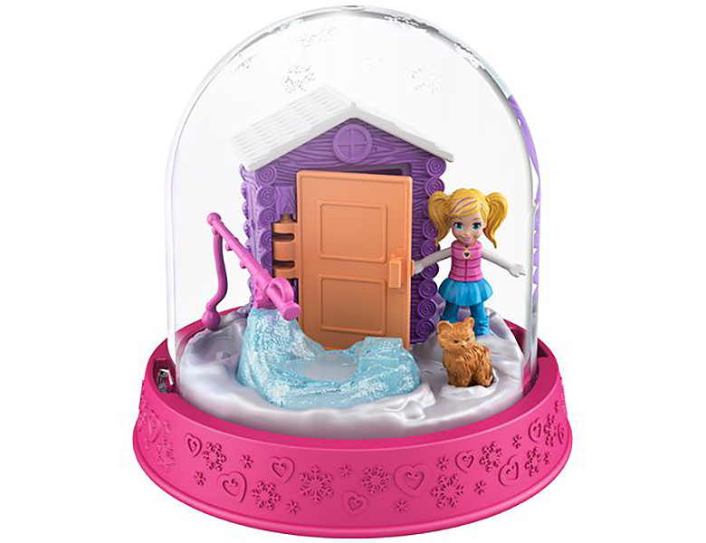 Polly Pocket hógömb mini horgász házikó