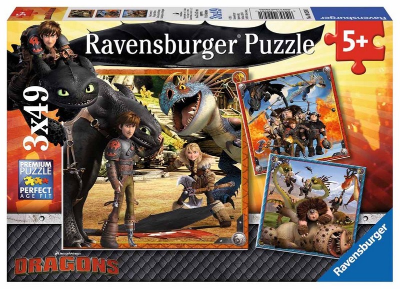 Ravensburger Puzzle Így neveld a sárkányodat 3x49 db