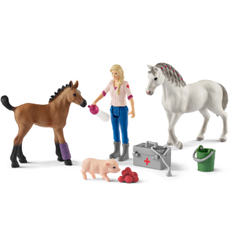 Schleich 42486 Orvoslátogatás Kancánál és Csikójánál