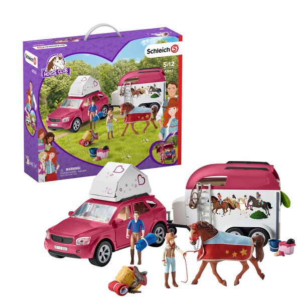 Schleich 42535 Horse Club Kaland Autóval és Lószállító Utánfutóval