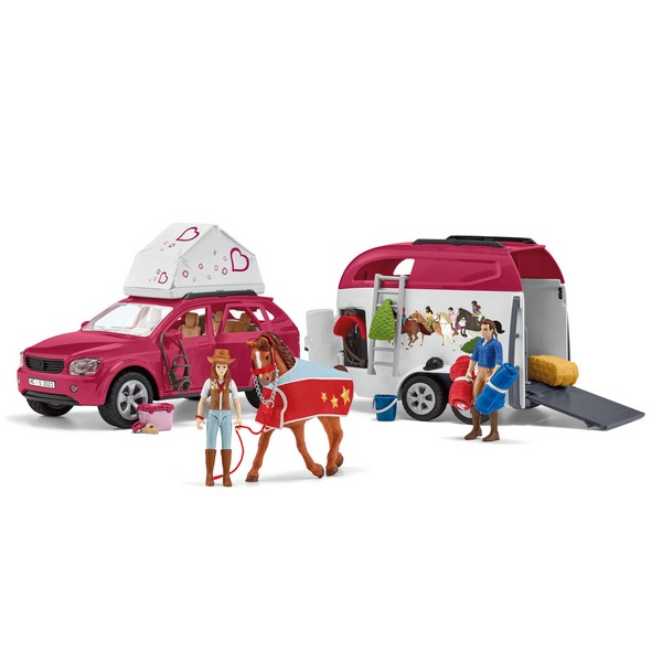 Schleich 42535 Horse Club Kaland Autóval és Lószállító Utánfutóval