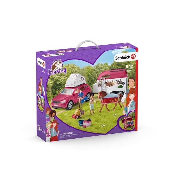 Schleich 42535 Horse Club Kaland Autóval és Lószállító Utánfutóval