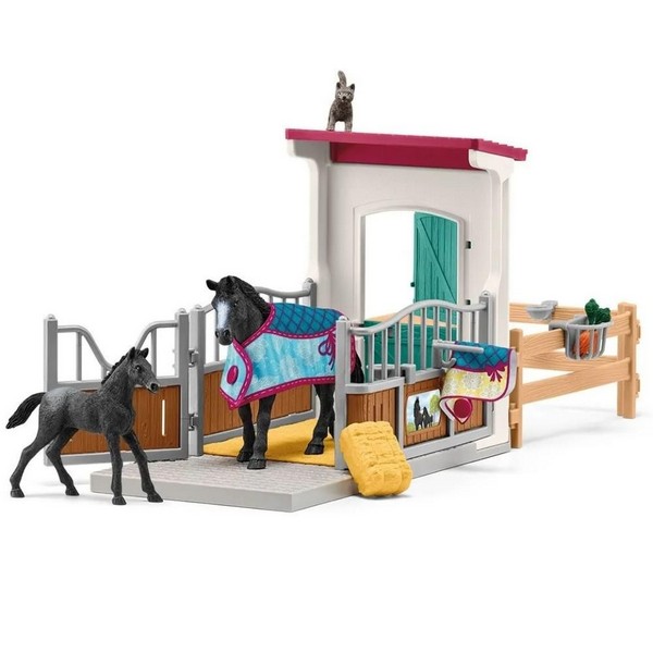 Schleich 42611 Ló Box Kancával és Csikóval