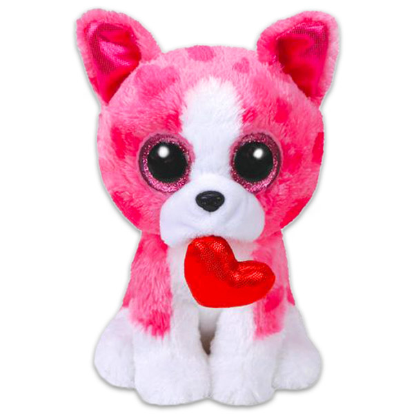 TY Boos ROMEO tózsaszín kutya plüss 15 cm