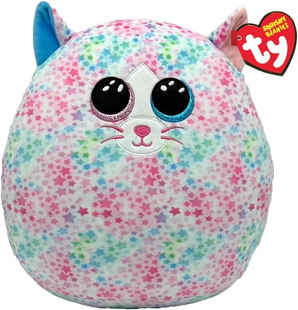 TY Squishy Beanies Párna Alakú Plüss Figura Emma Színes Macska 22 cm