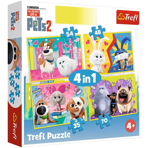 Trefl A kis kedvencek titkos élete 4 az 1-ben puzzle