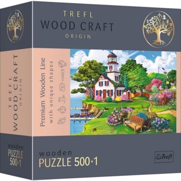 Trefl Puzzle Wood Craft - Nyári Kikötő 500+1 db