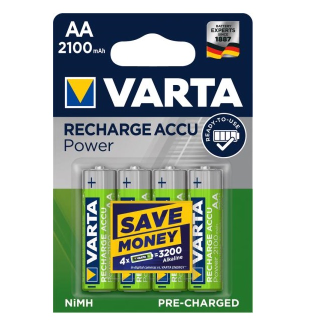 Varta Tölthető AA ceruzaelem 2100 mAh 4 db