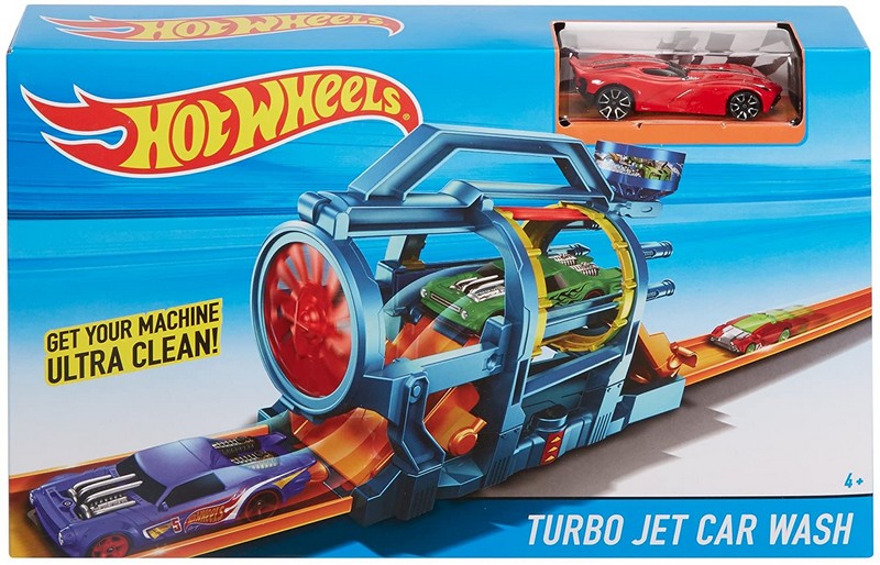 Hot Wheels szétnyitható pályaszett Turbo Jet Car Wash