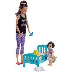 Barbie Bébiszitter Játékszett - Fekete Atlétás