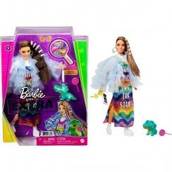Barbie Extravagáns Baba - Szivárvány Csíkos Ruhában