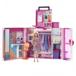 Barbie Álom Öltöző Szoba Szennyesledobóval És Babával