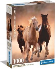 Clementoni Puzzle 1000 db HQC - Running Horses (kompakt doboz)