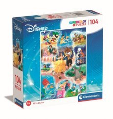 Clementoni Puzzle 104 db-os SuperColor - Disney mesehősök tánca