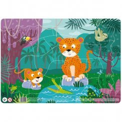 Dodo Keretes Puzzle háttérrel 21 db - Leopárdok