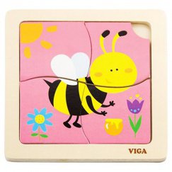 Puzzle 4 db-os, méhecskés