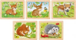 Goki Fa Keretes Puzzle 24 db-os - Erdei Állatok, többféle