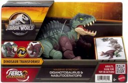 Jurassic Wolrd - Deluxe Átalakuló Dínó Giganotosaurus & Nasutoceratops
