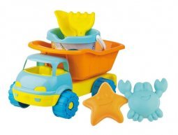 Műanyag dömper + homokozó készlet kicsi halacskás