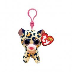 TY Boos Livvie Barna-Rózsaszín Leopárd Plüss Clip 8,5 cm