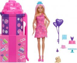 Barbie Party Reveal Meglepetés Szett Csúszdával