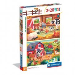 Clementoni Puzzle 2x20 db A farmon