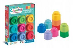 Clemmy Bébi Puha Épiítő Kocka Rainbow 9 db-os