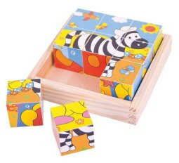 Fa Kocka Puzzle 9 db-os - Szafari