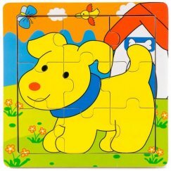 Fa Puzzle 9 db-os Kutyás