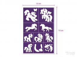 Tytoo Ponies Póni Mintás Csillámtetoválás Sablon Szett