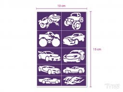 Tytoo Racing Autó Mintás Csillámtetoválás Sablon Szett